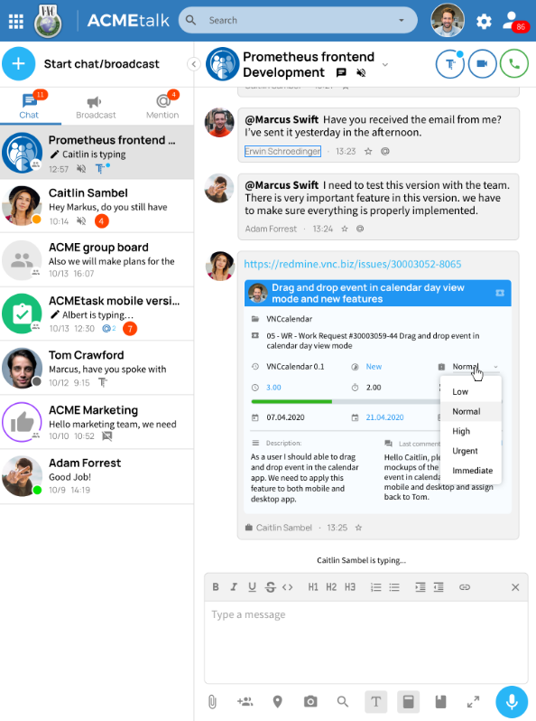 Ticketvorschau von VNCproject in VNCtalk