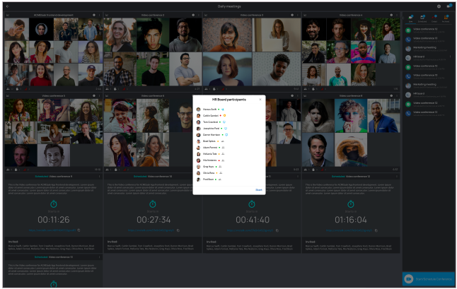 Detailed display of participants' information