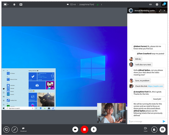 redesigned chat in the right panel