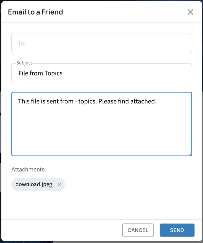 Einfach eine Datei auswählen, Betreff und Text hinzufügen...