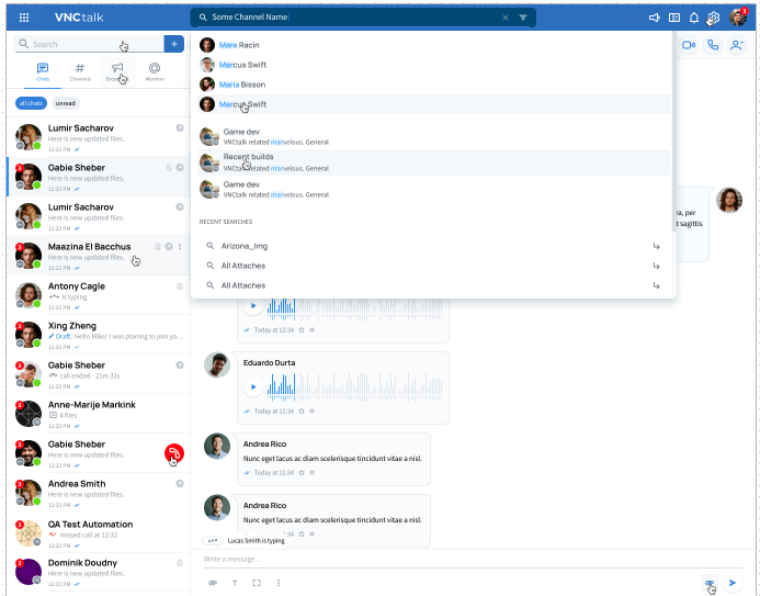 Improved search bar and drop down list