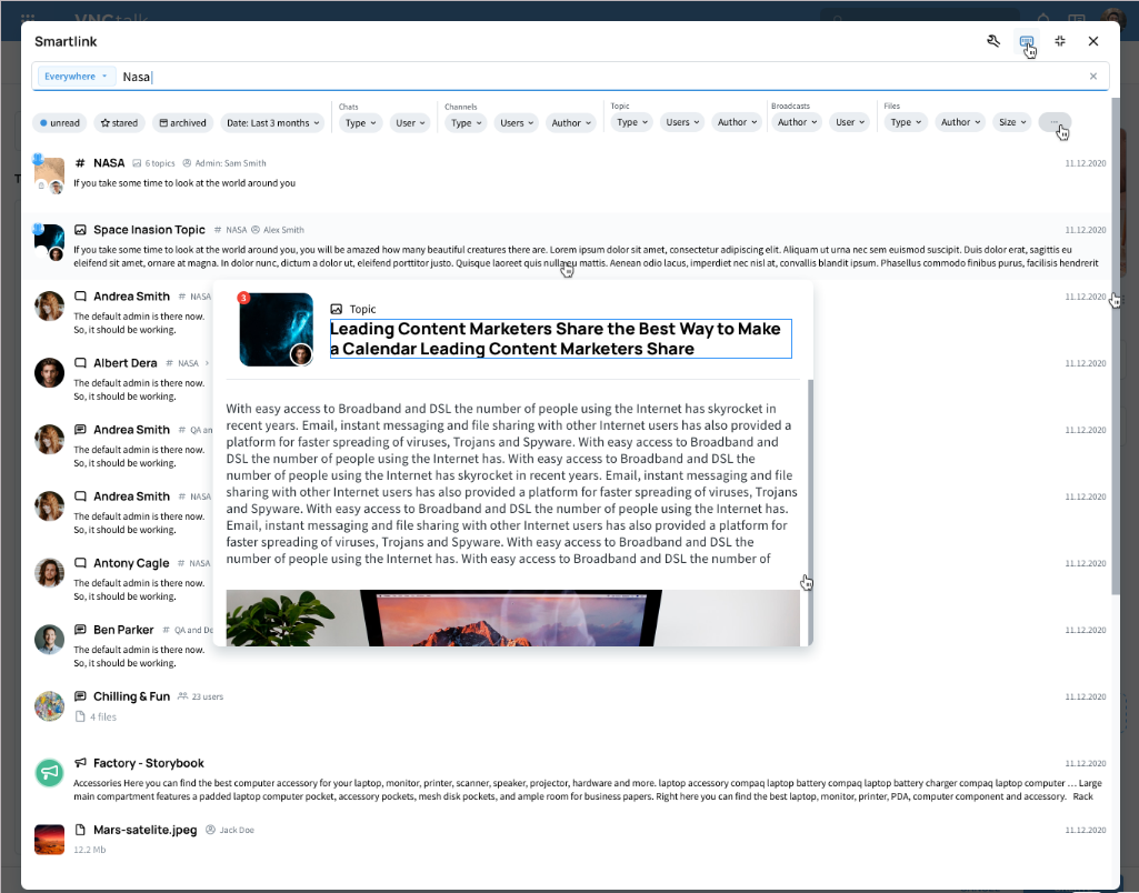 The Smart Objects used in Analysis Topics are in particular: