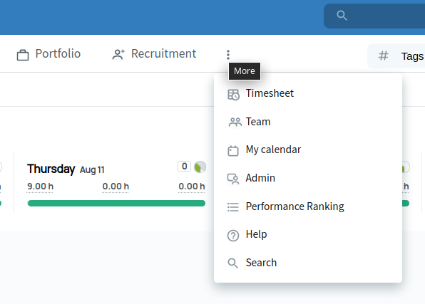Improved Dashboard menu