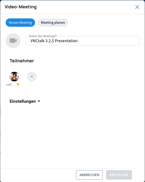 Erstellen Sie geplante Meetings mit VNCtalk!