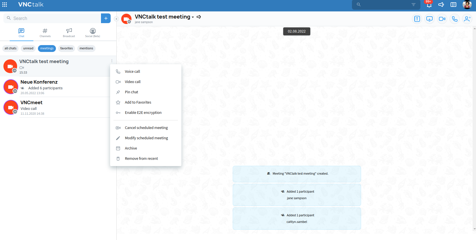 Create scheduled meetings with VNCtalk!