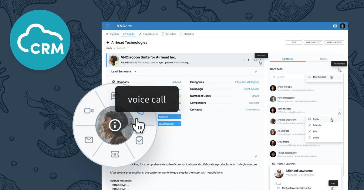 Perfect integration - the VNClagoon Action Wheel in VNCcrm